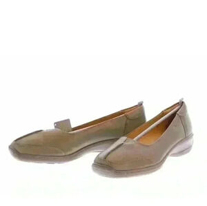 NIB Hotter Gillian Women's Dark Stone Color Leather Slip-On Flat Shoe Sz 6.5 $95